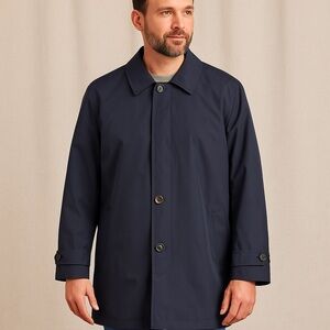 Hart Schaffner Marx Men’s Rain & Stain Repellent Coat – Navy – Size 46R
